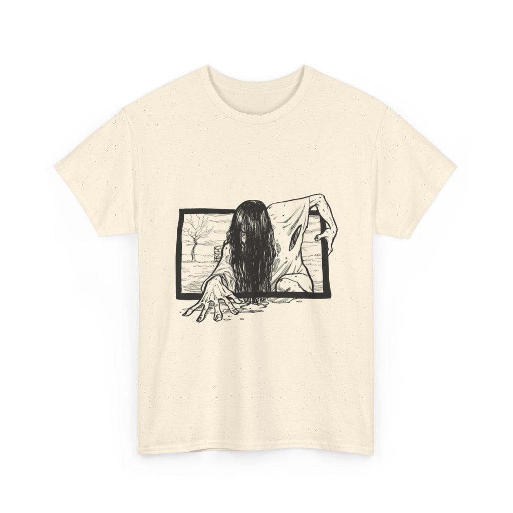 Horror Girl T‑Shirt — Creepy Window Ghost Graphic Tee