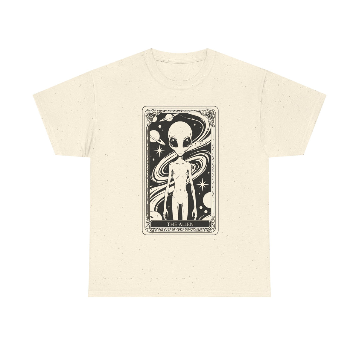 Alien Tarot Graphic Tee — Cosmic Space Alien Illustration Shirt