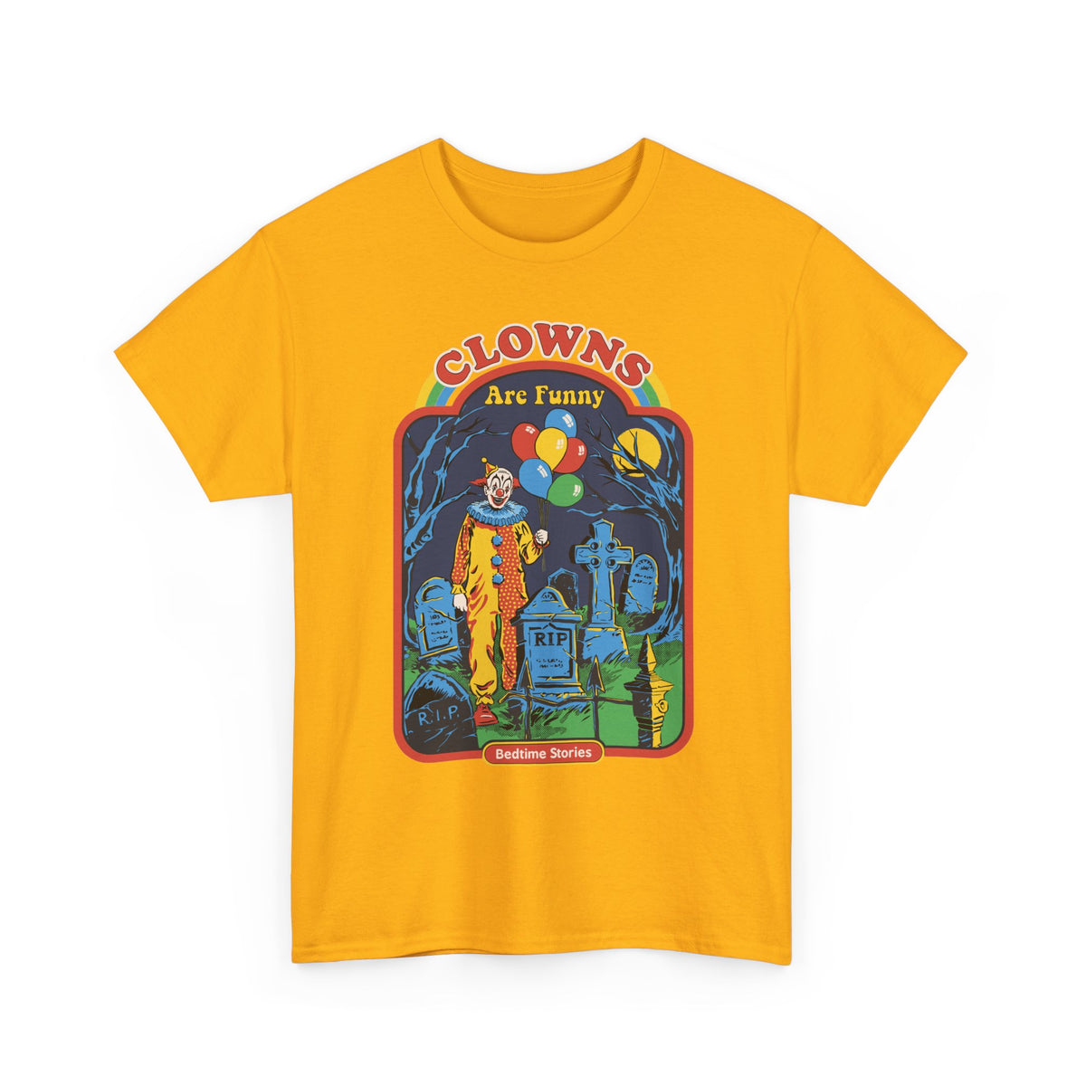 Creepy Clown Graveyard T-Shirt — "Clowns Are Funny" Halloween Tee