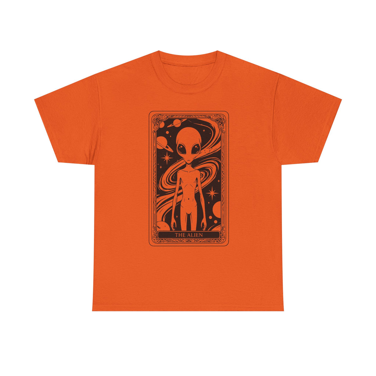 Alien Tarot Graphic Tee — Cosmic Space Alien Illustration Shirt