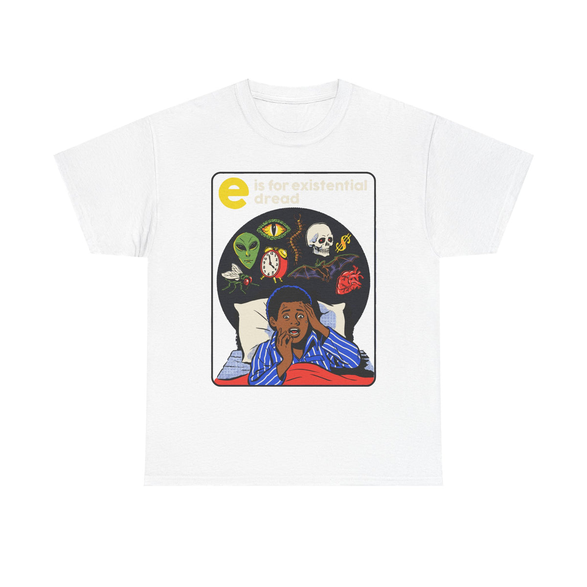 Nightmare Dreams Graphic Tee — Retro Horror Sleep Illustration