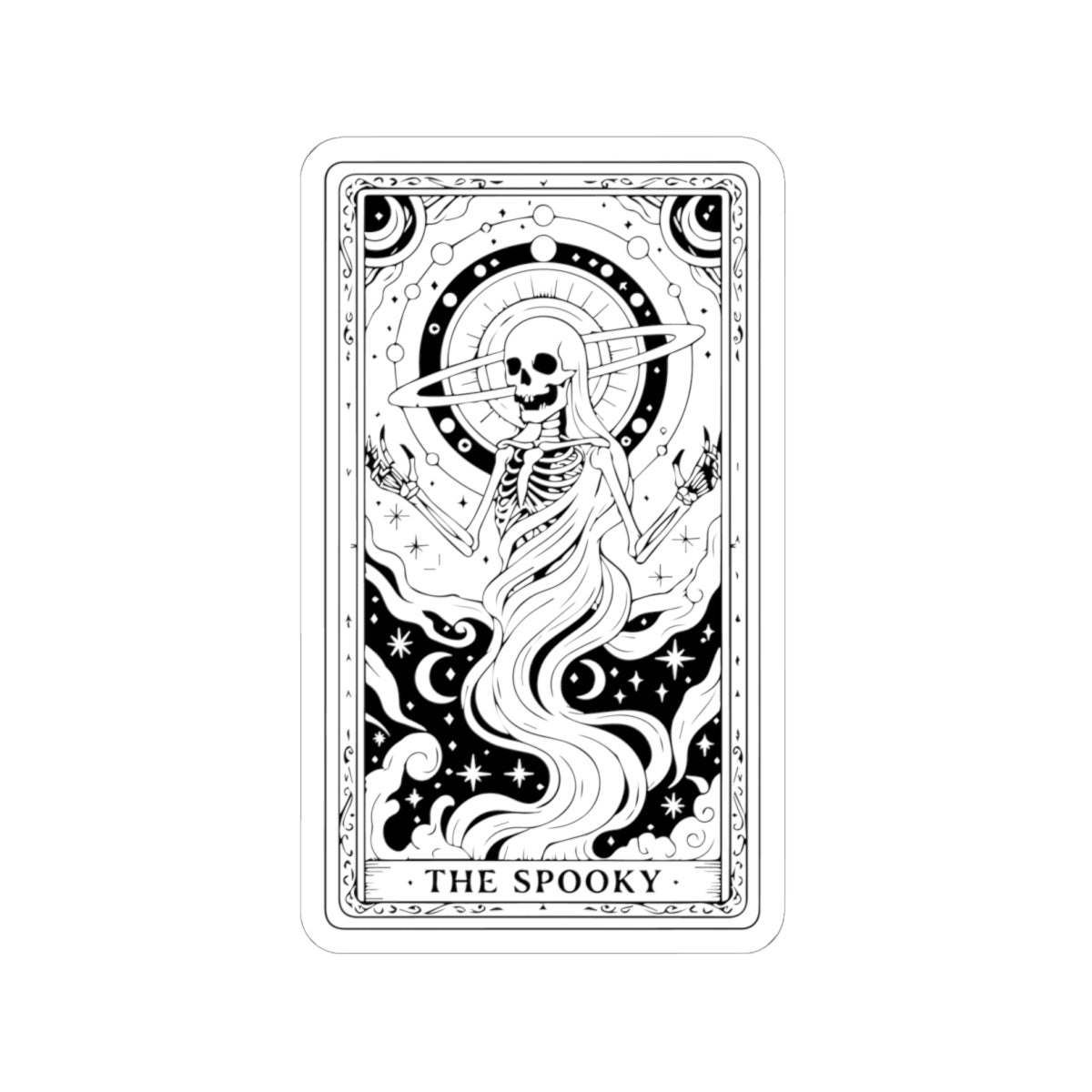 Tarot Skull Sticker — 'The Spooky' Kiss-Cut Gothic Decal