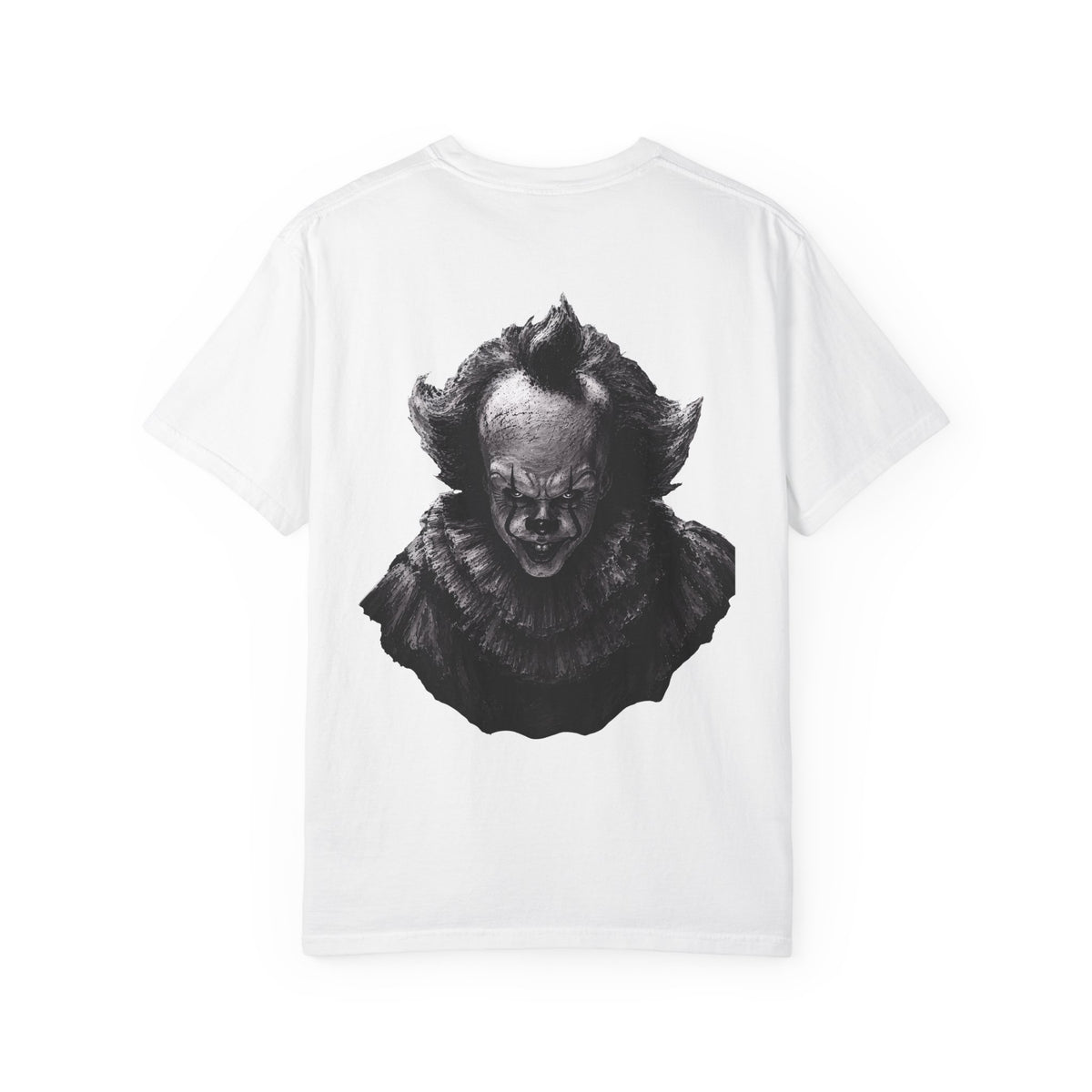Horror Clown Graphic T-Shirt — Pennywise Skull Face Back Print
