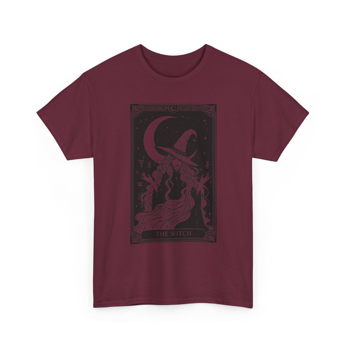 Witch & Moon T-Shirt — Mystical Tarot Art Graphic Tee