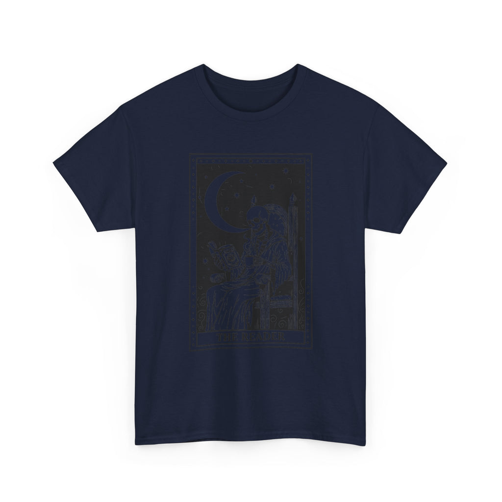 Tarot 'The Reader' Graphic Tee — Moonlit Occult Reading T-Shirt