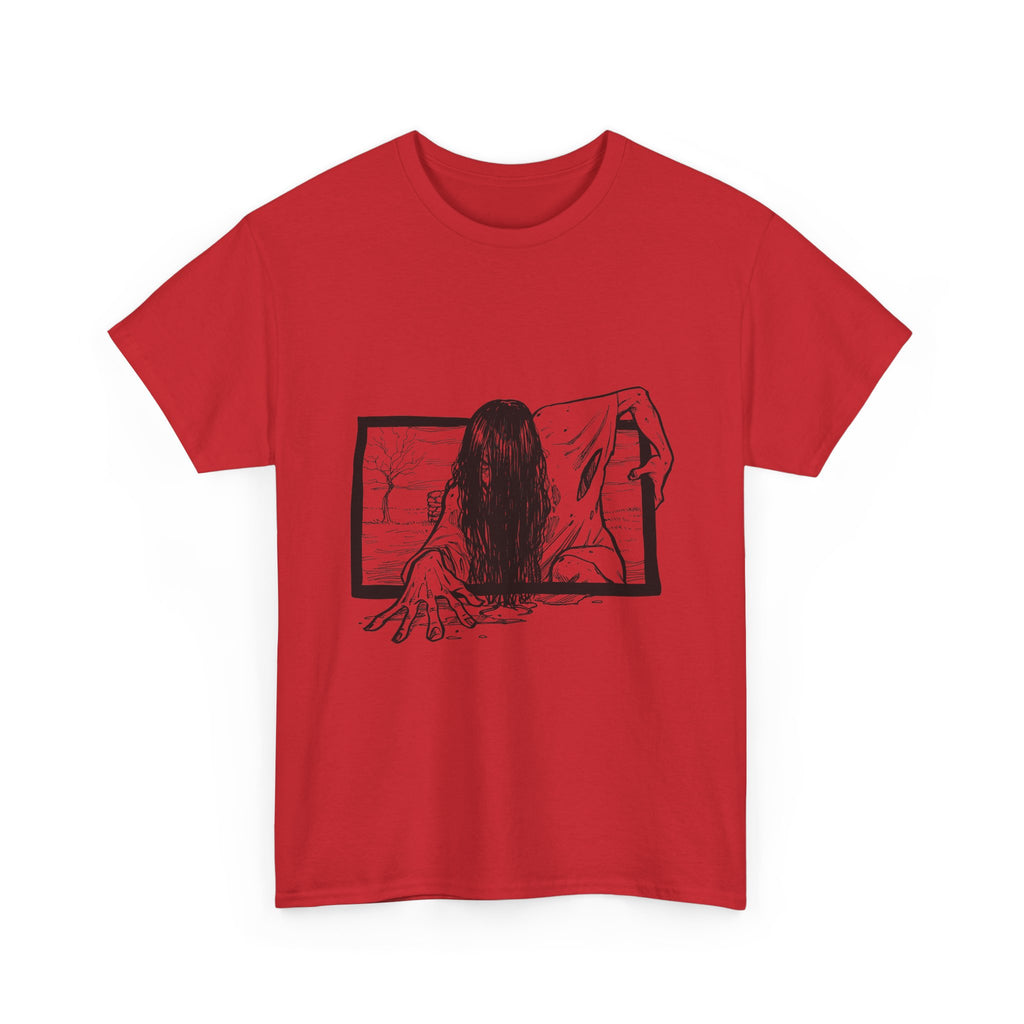 Horror Girl T‑Shirt — Creepy Window Ghost Graphic Tee