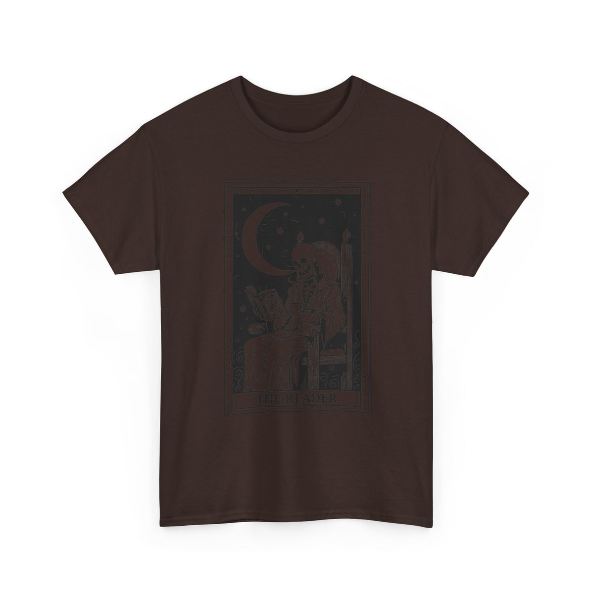 Tarot 'The Reader' Graphic Tee — Moonlit Occult Reading T-Shirt