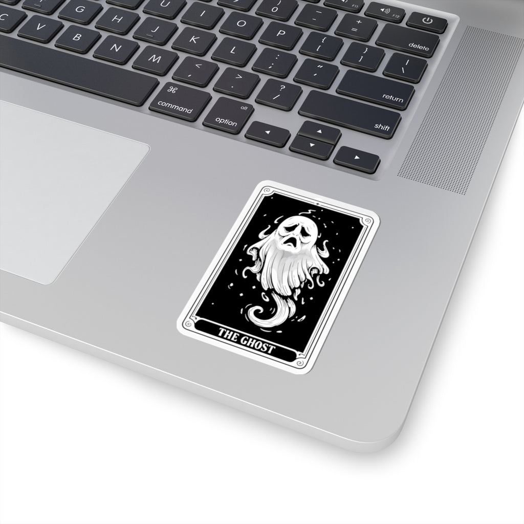 The Ghost Kiss-Cut Sticker — Haunted Tarot-Style Ghost Decal