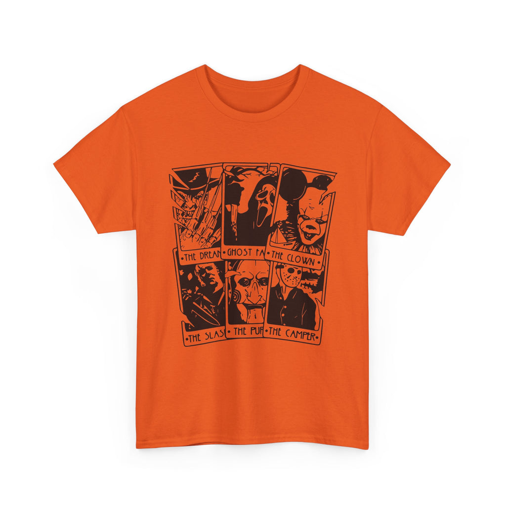 Horror Comic Panel T-Shirt — Ghost, Clown & Skull Graphic Tee