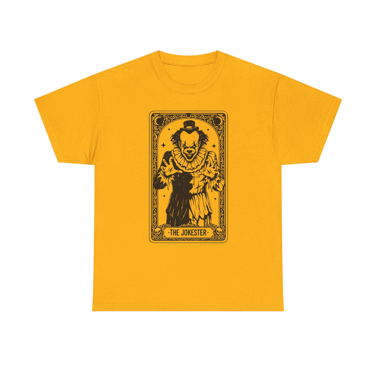 The Jokester Tarot Tee — Vintage Black & White Clown Graphic T‑Shirt
