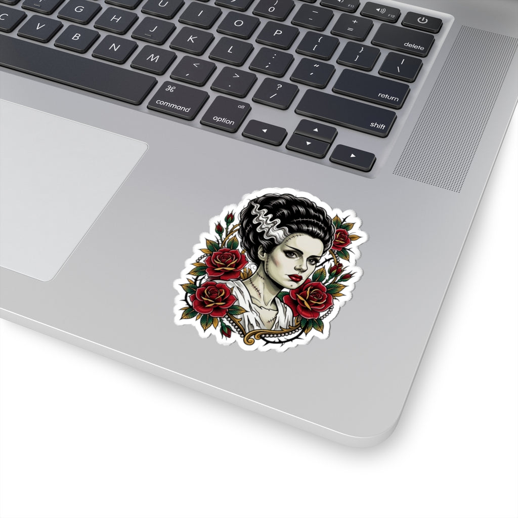 Bride of Frankenstein Sticker – Gothic Rose Kiss-Cut Sticker