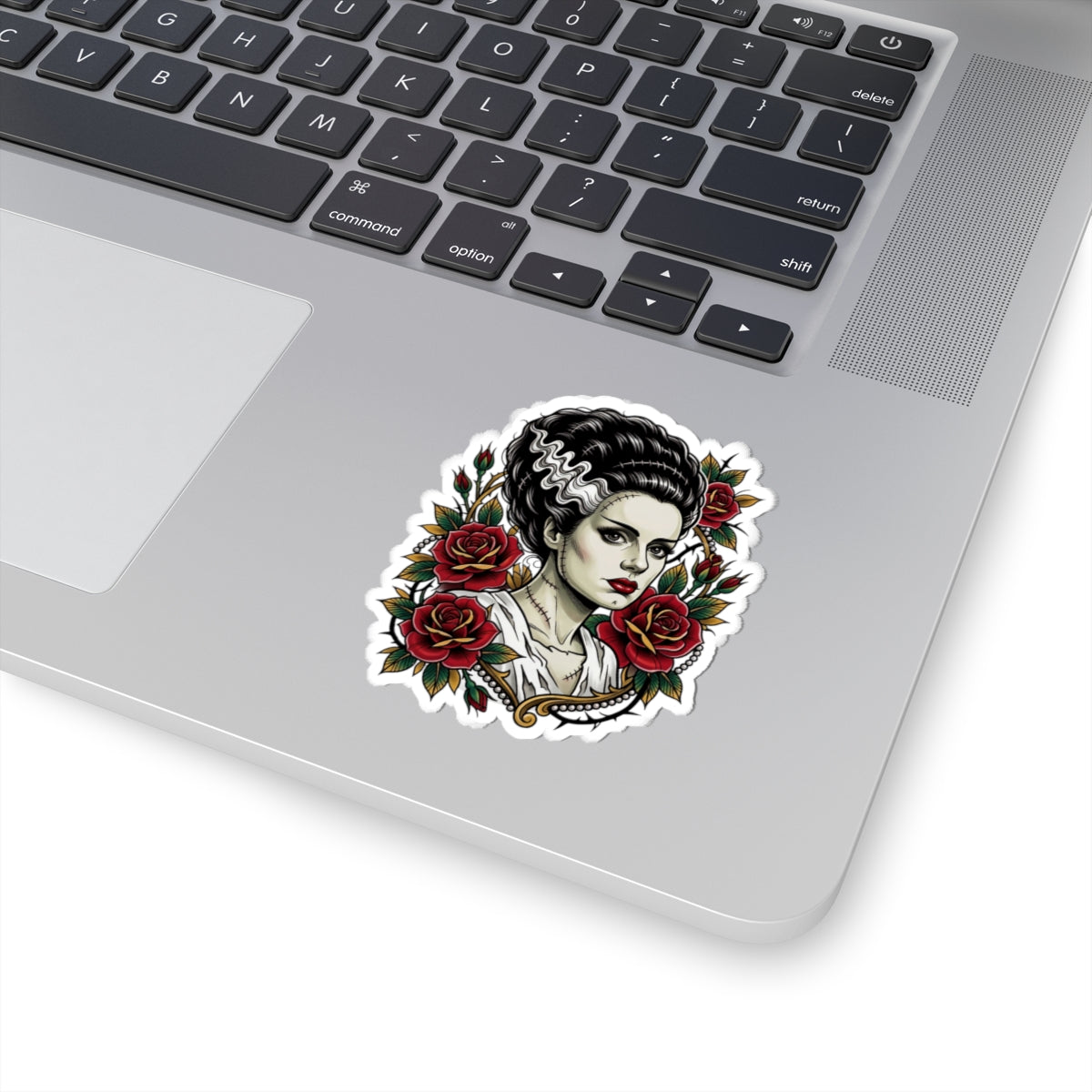 Bride of Frankenstein Sticker – Gothic Rose Kiss-Cut Sticker