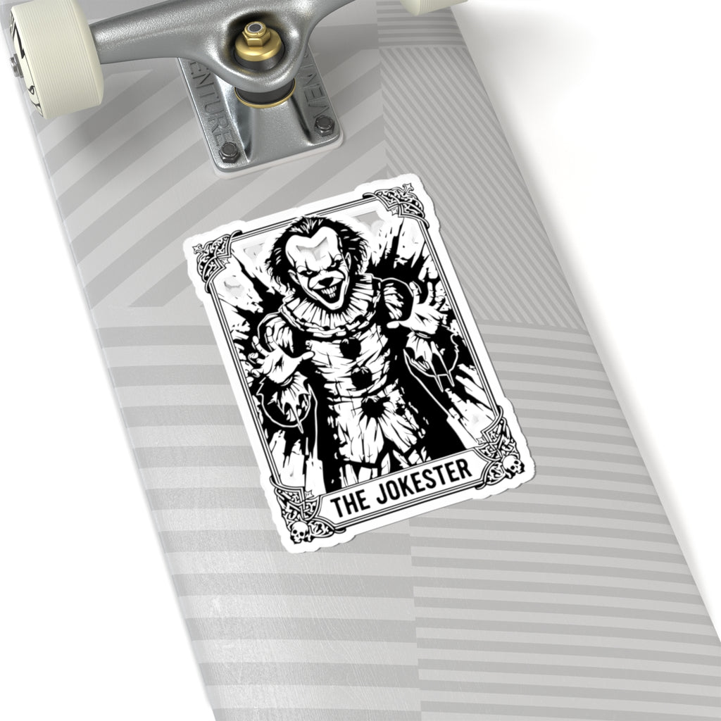 The Jokester Horror Sticker — Creepy Clown Kiss-Cut Sticker for Laptops & Skateboards