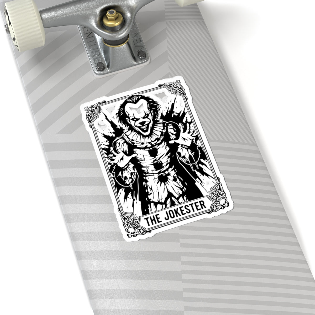 The Jokester Horror Sticker — Creepy Clown Kiss-Cut Sticker for Laptops & Skateboards