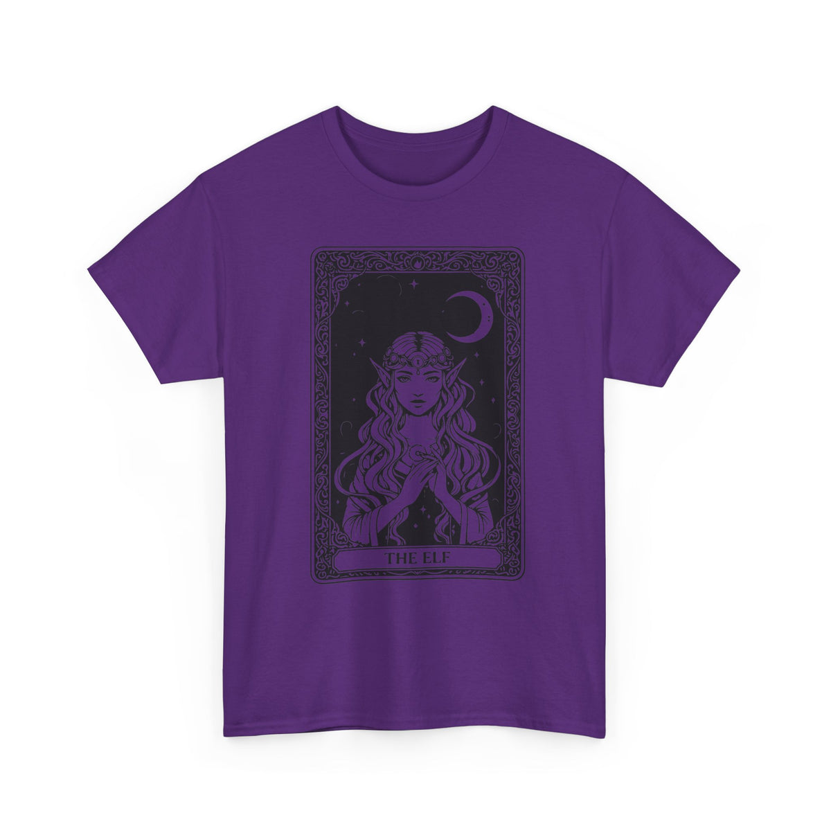 The Elf Tarot Card Tee — Mystical Moon Illustration T-Shirt
