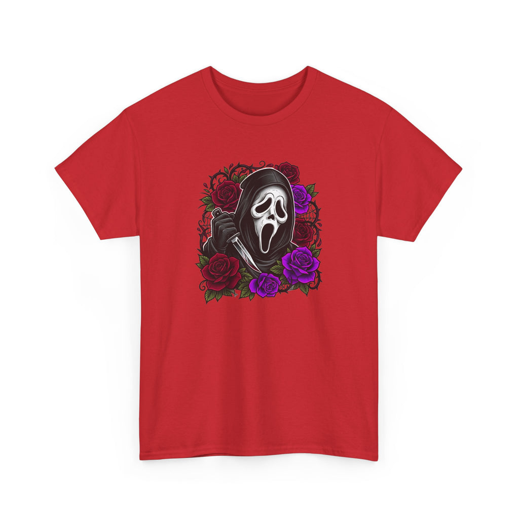 Scream Mask Roses T-Shirt — Gothic Horror Graphic Tee