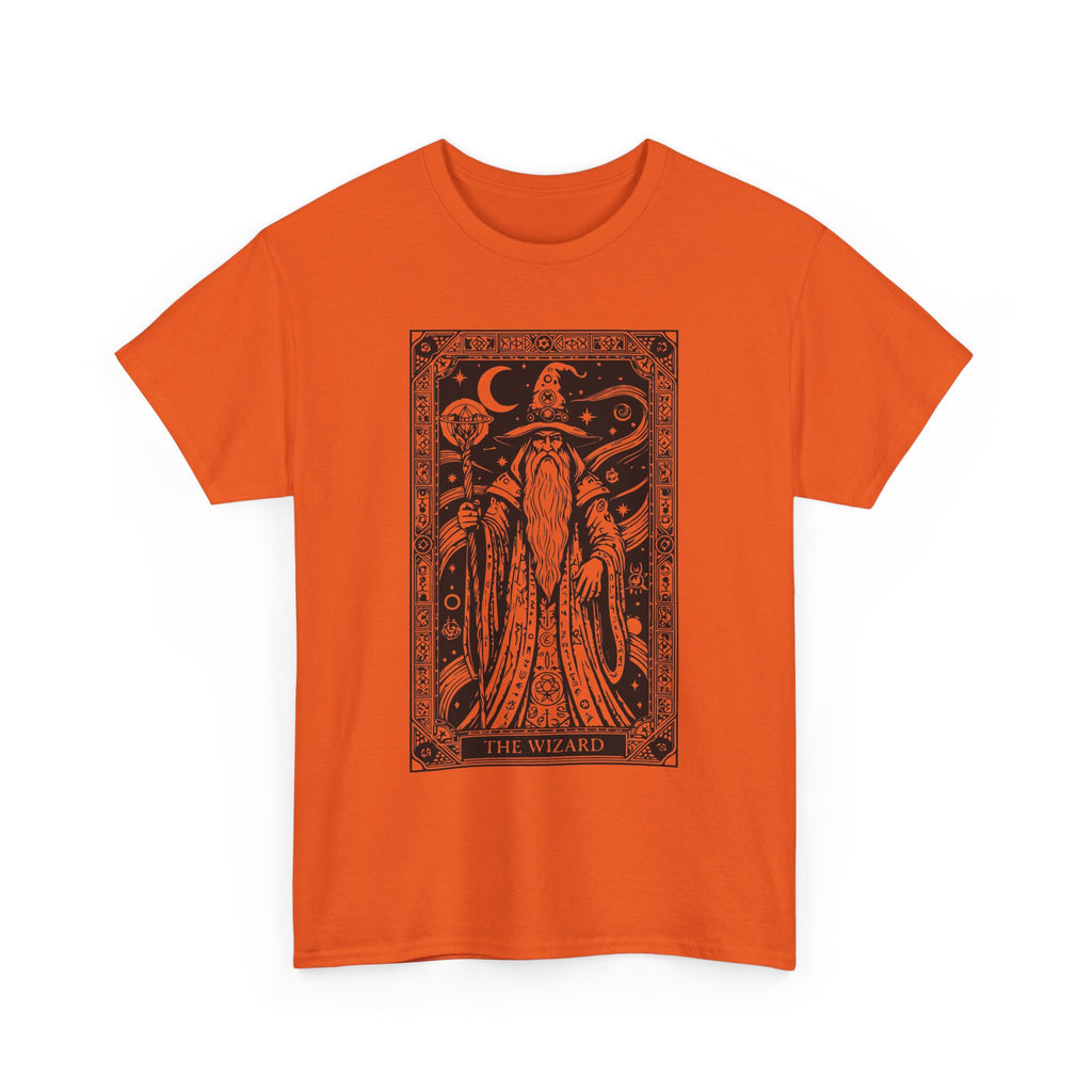 Tarot Wizard T-Shirt — Mystic Moon & Stars Occult Graphic Tee