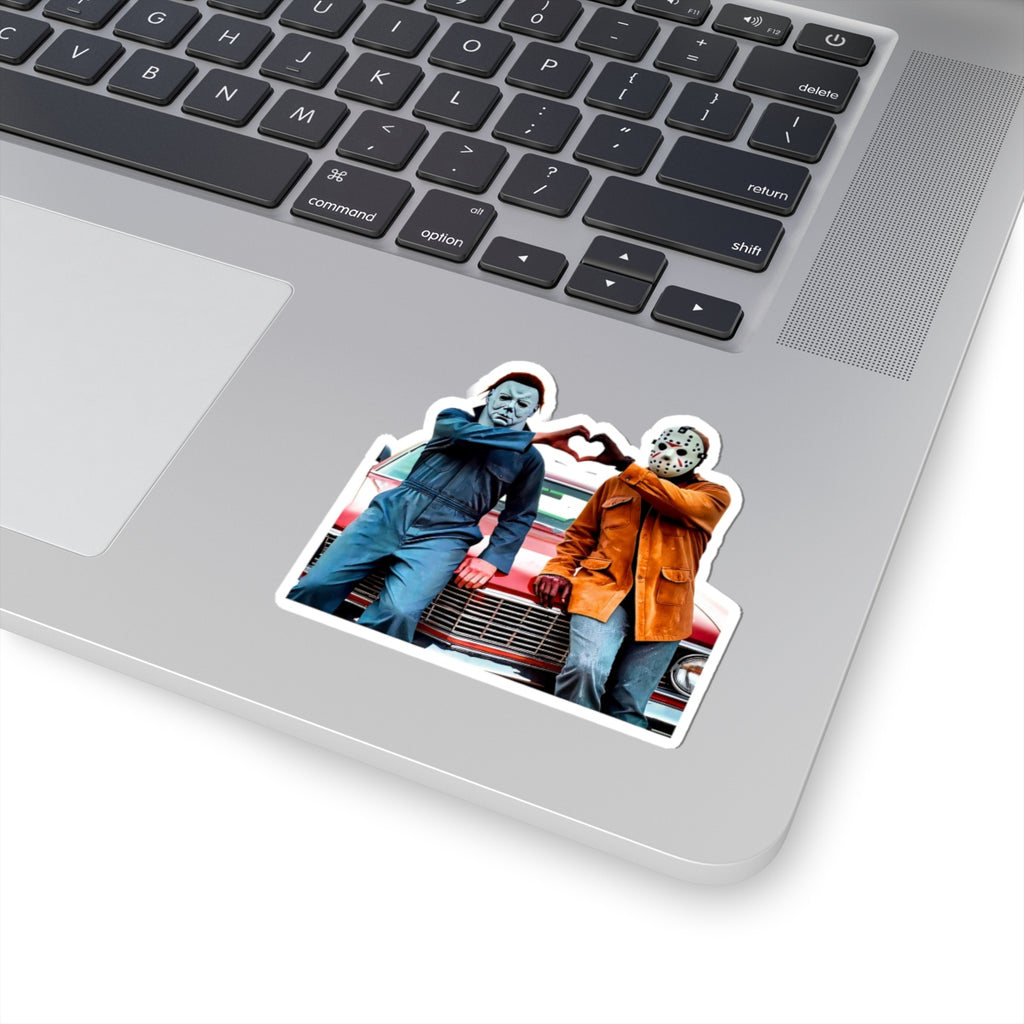 Horror Duo Sticker — Michael Myers & Jason Voorhees Heart Pose Kiss-Cut Sticker