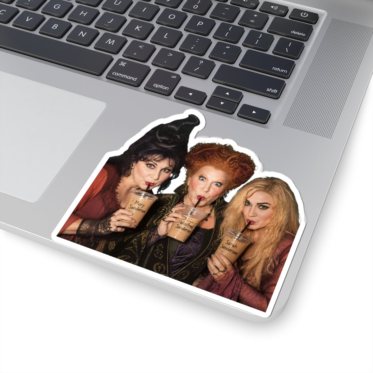 Halloween Witch Trio Sticker — Funny Movie Character Kiss-Cut Laptop Decal
