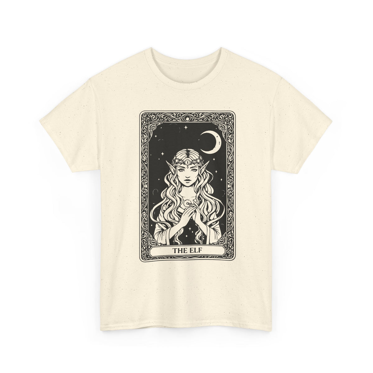 The Elf Tarot Card Tee — Mystical Moon Illustration T-Shirt