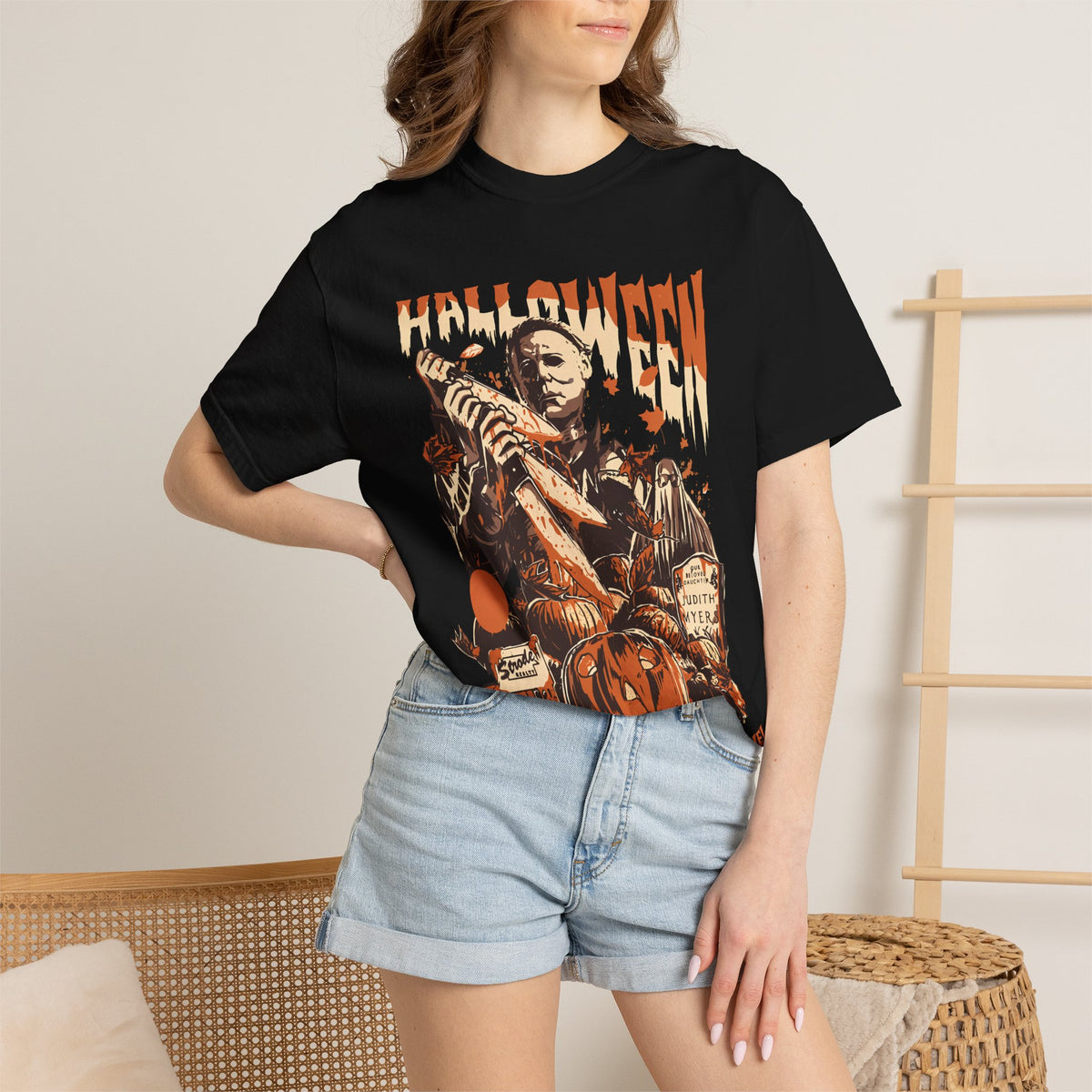 Halloween Michael Myers Graphic T-Shirt — "The Trick Is To Stay Alive"