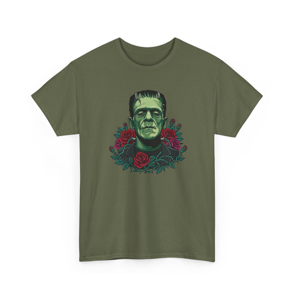 Frankenstein Portrait Tee — Gothic Rose Monster T-Shirt