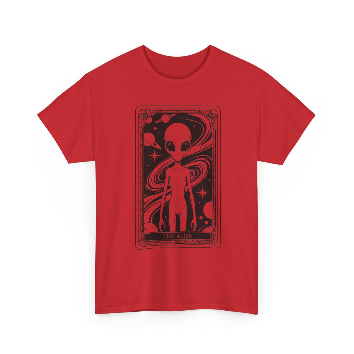 Alien Tarot Graphic Tee — Cosmic Space Alien Illustration Shirt