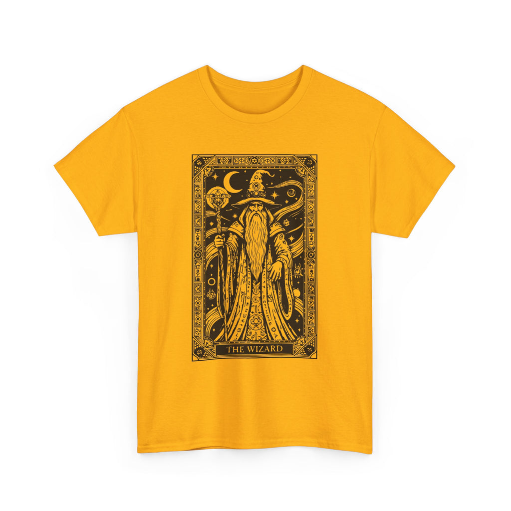Tarot Wizard T-Shirt — Mystic Moon & Stars Occult Graphic Tee