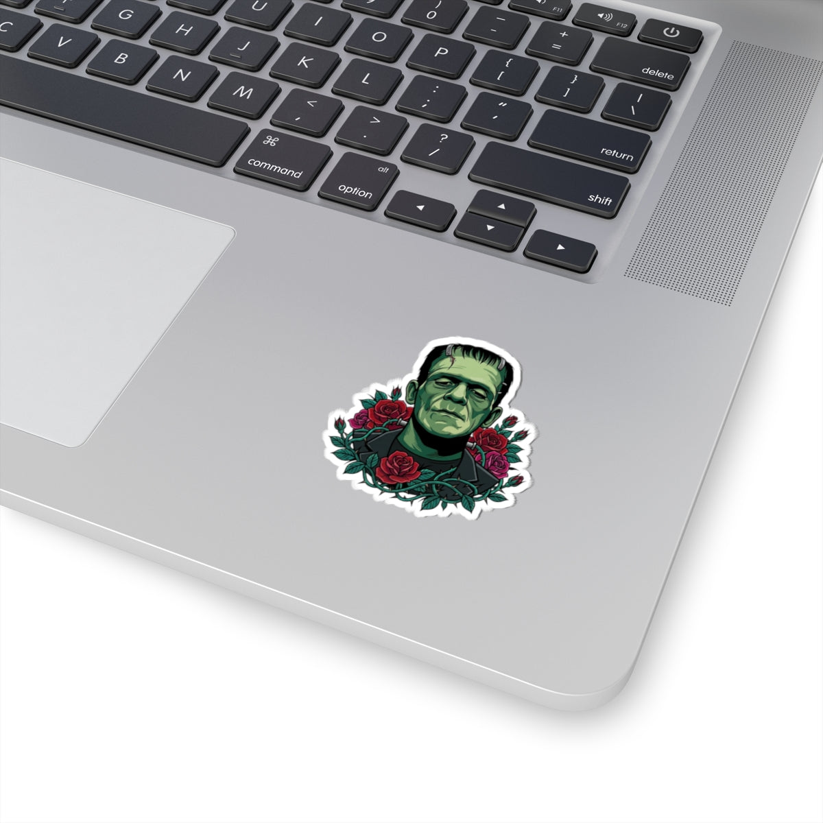 Frankenstein Rose Kiss-Cut Sticker — Gothic Horror Laptop Decal