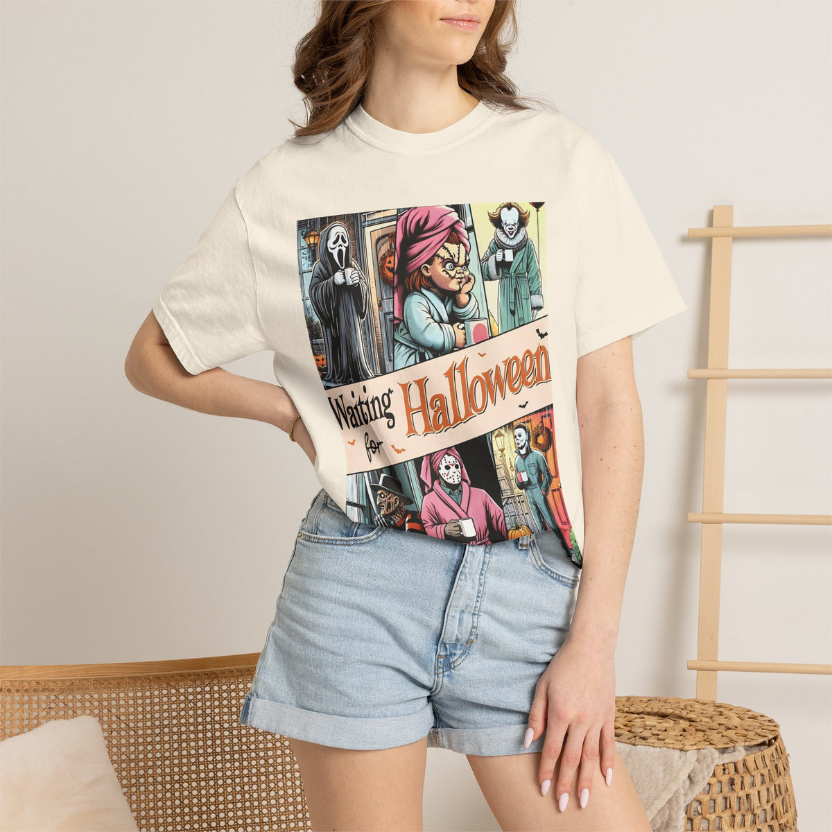 Halloween Horror Characters 'Waiting for Halloween' Graphic T-Shirt
