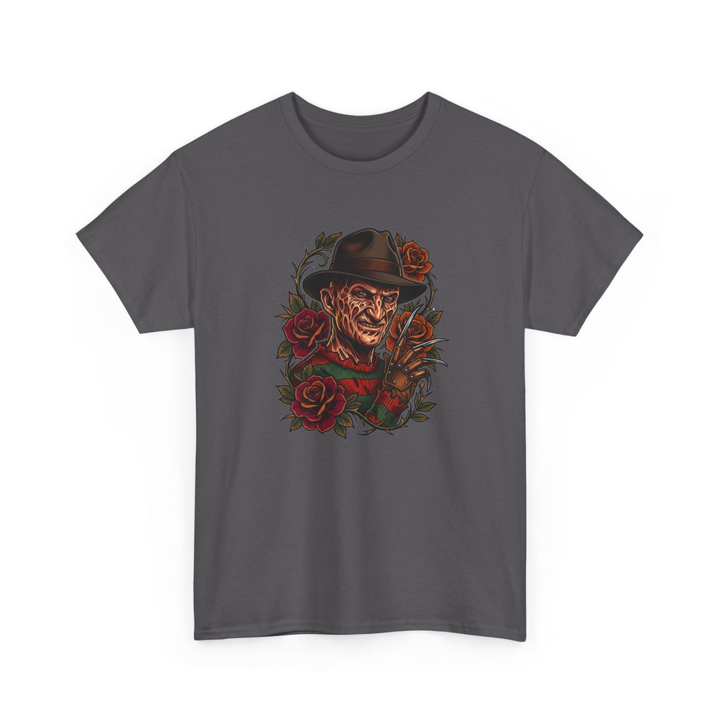 Horror Rose Tee — Vintage Freddy-Inspired Nightmare Skull Graphic T-Shirt