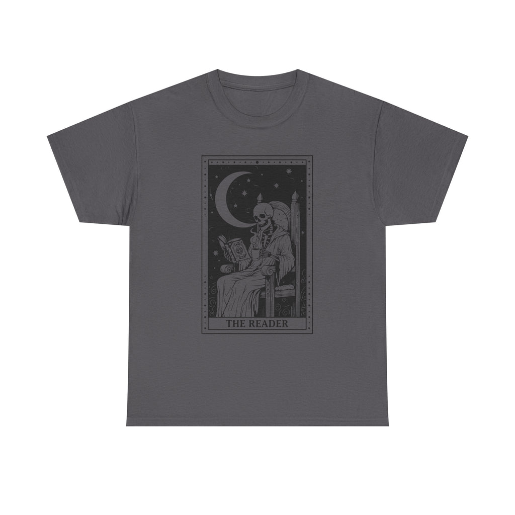 Tarot 'The Reader' Graphic Tee — Moonlit Occult Reading T-Shirt