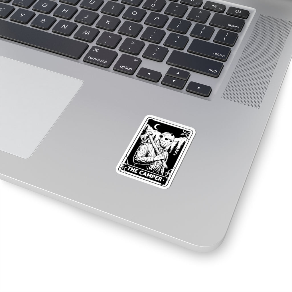 The Camper Kiss-Cut Sticker — Jason Horror Cabin Sticker for Laptops & Gear