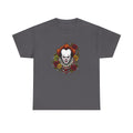 Horror Clown Tee — Pennywise Floral Portrait Graphic T-Shirt