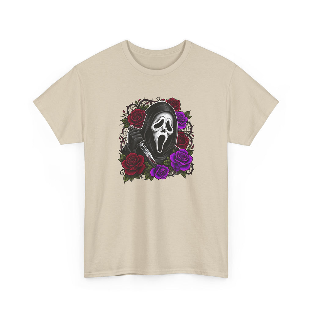 Scream Mask Roses T-Shirt — Gothic Horror Graphic Tee