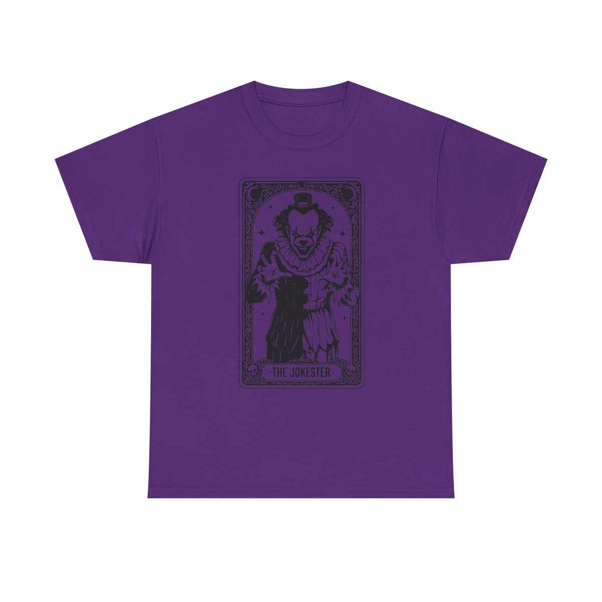 The Jokester Tarot Tee — Vintage Black & White Clown Graphic T‑Shirt