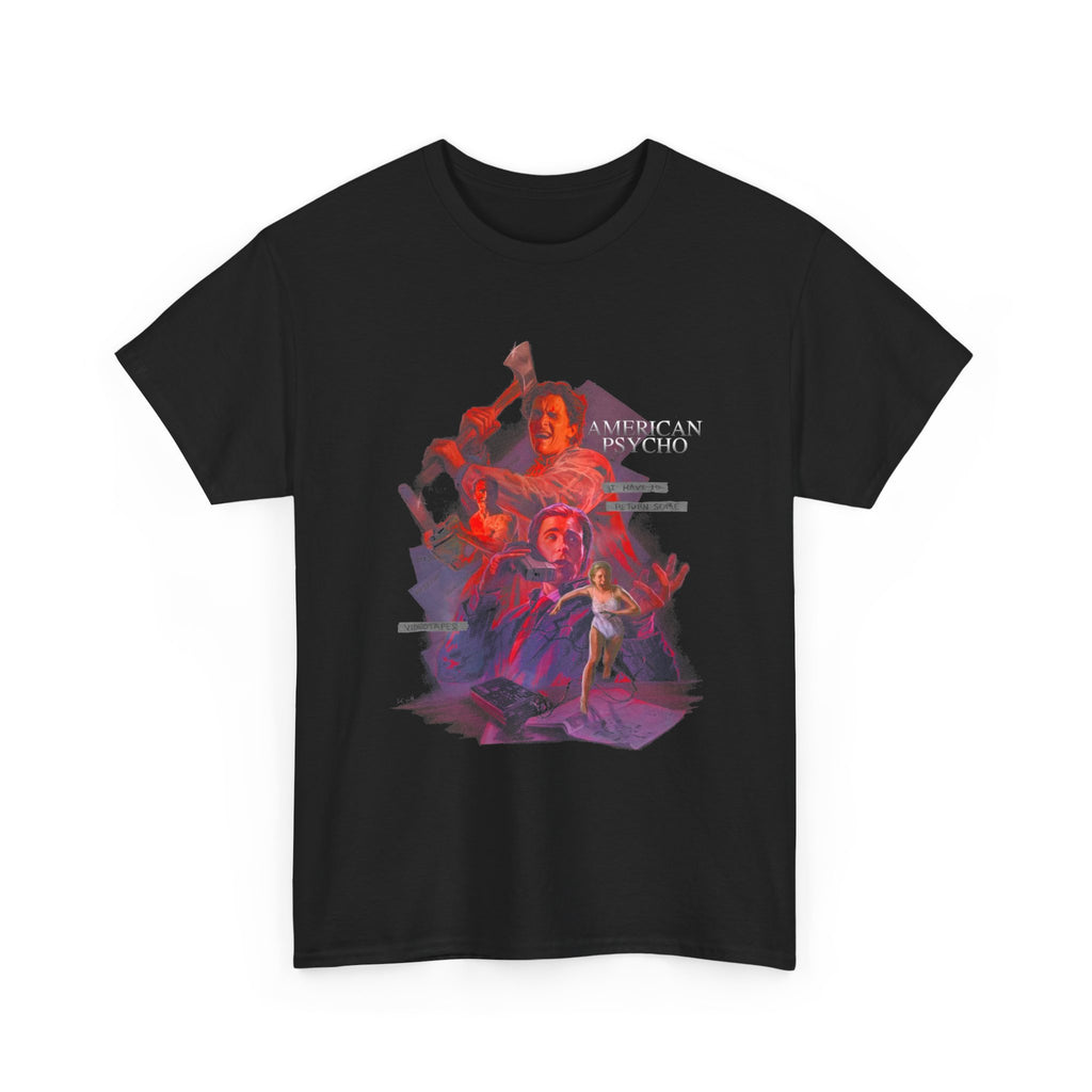 T-Shirt — 'American Psycho' Neon Collage Graphic Tee