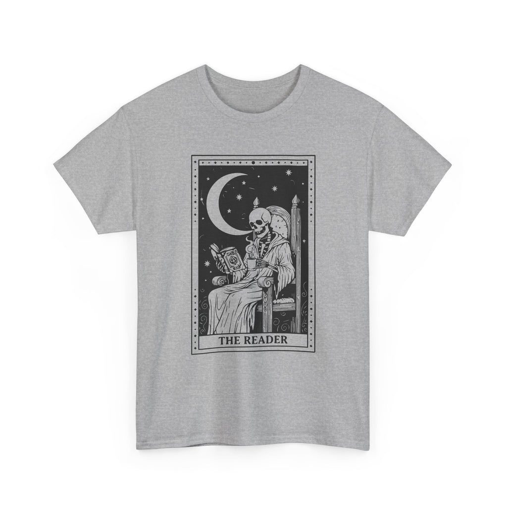 Tarot 'The Reader' Graphic Tee — Moonlit Occult Reading T-Shirt