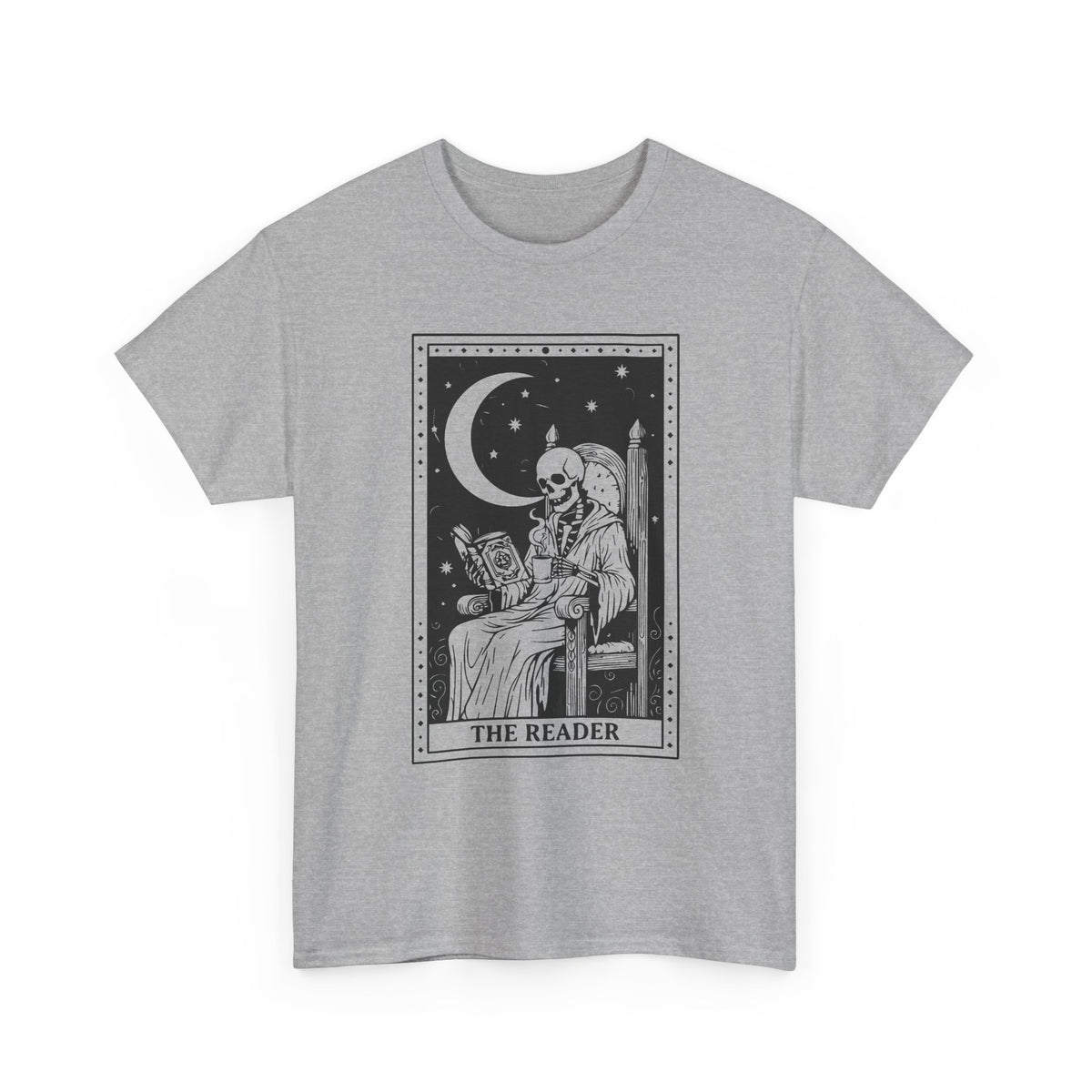 Tarot 'The Reader' Graphic Tee — Moonlit Occult Reading T-Shirt