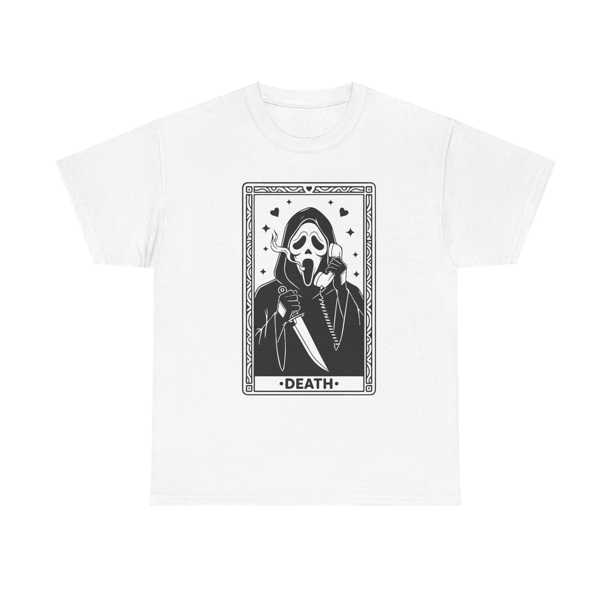 Death Tarot Card Tee — Gothic Skull Reaper Graphic T-Shirt