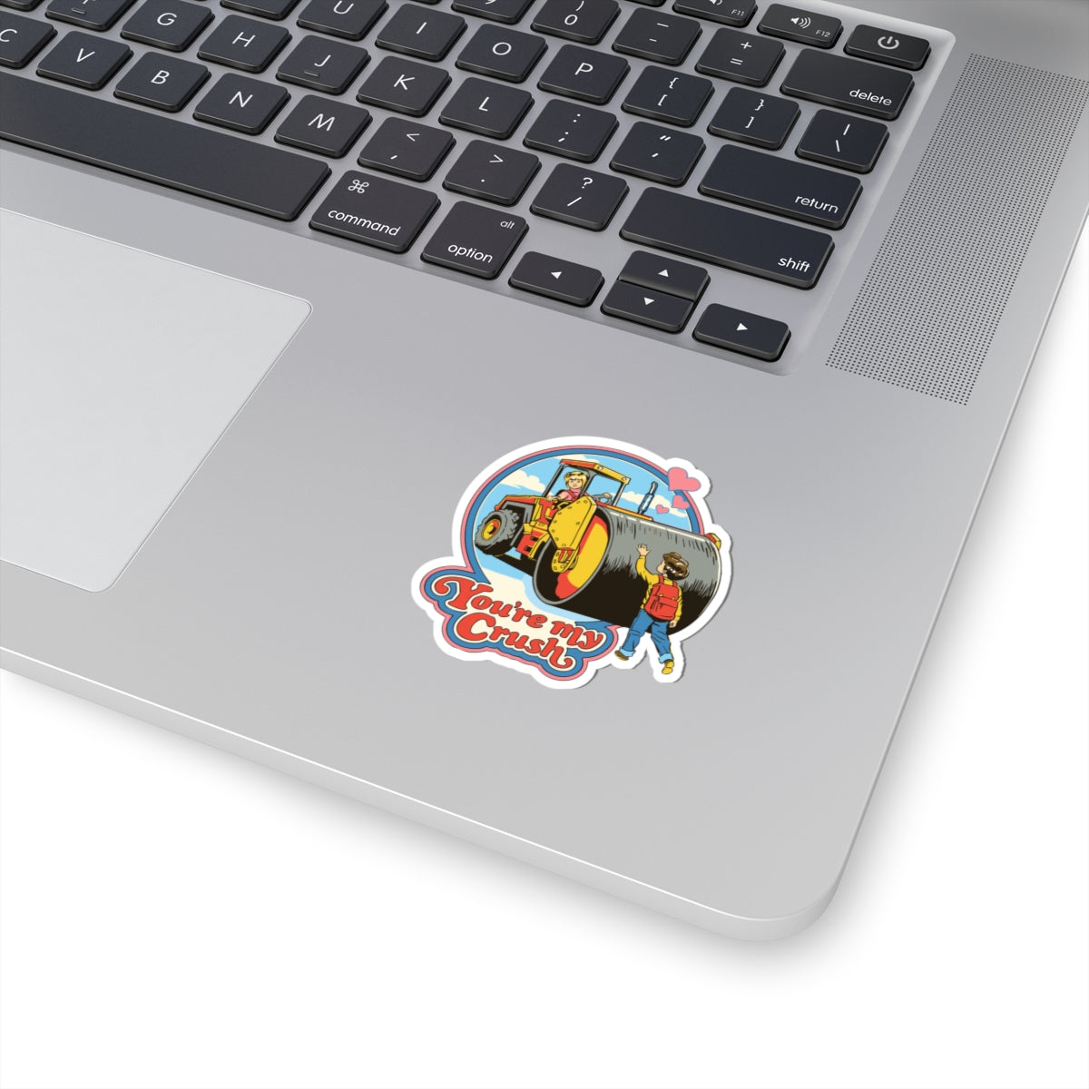 Retro 'You're My Crush' Kiss-Cut Sticker — Cute Steamroller Valentine Decor