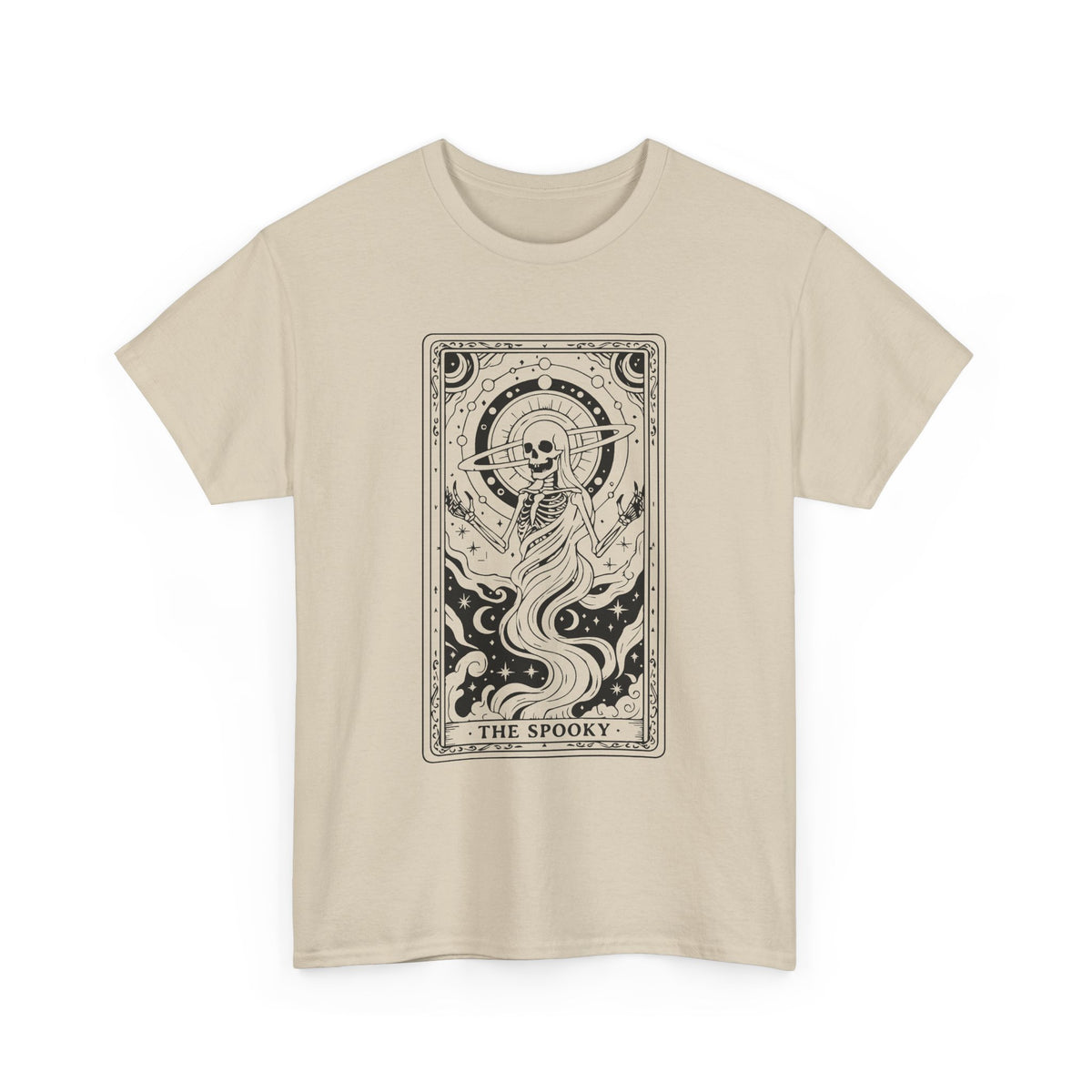 Tarot Skull Flame T‑Shirt — 'The Spooky' Gothic Graphic Tee