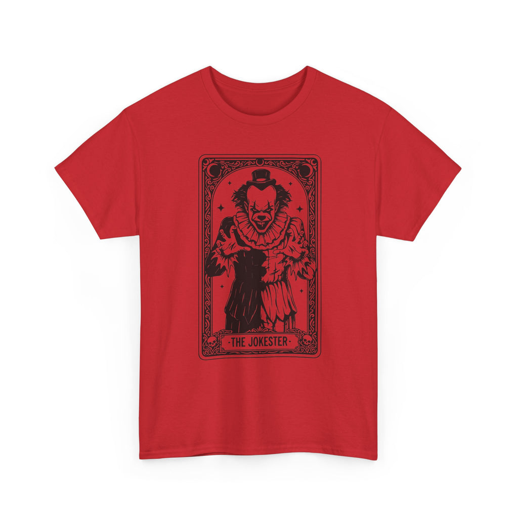 The Jokester Tarot Tee — Vintage Black & White Clown Graphic T‑Shirt