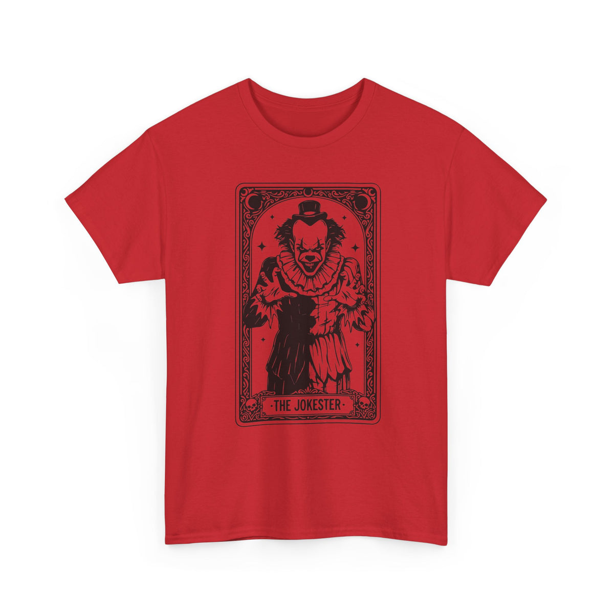 The Jokester Tarot Tee — Vintage Black & White Clown Graphic T‑Shirt