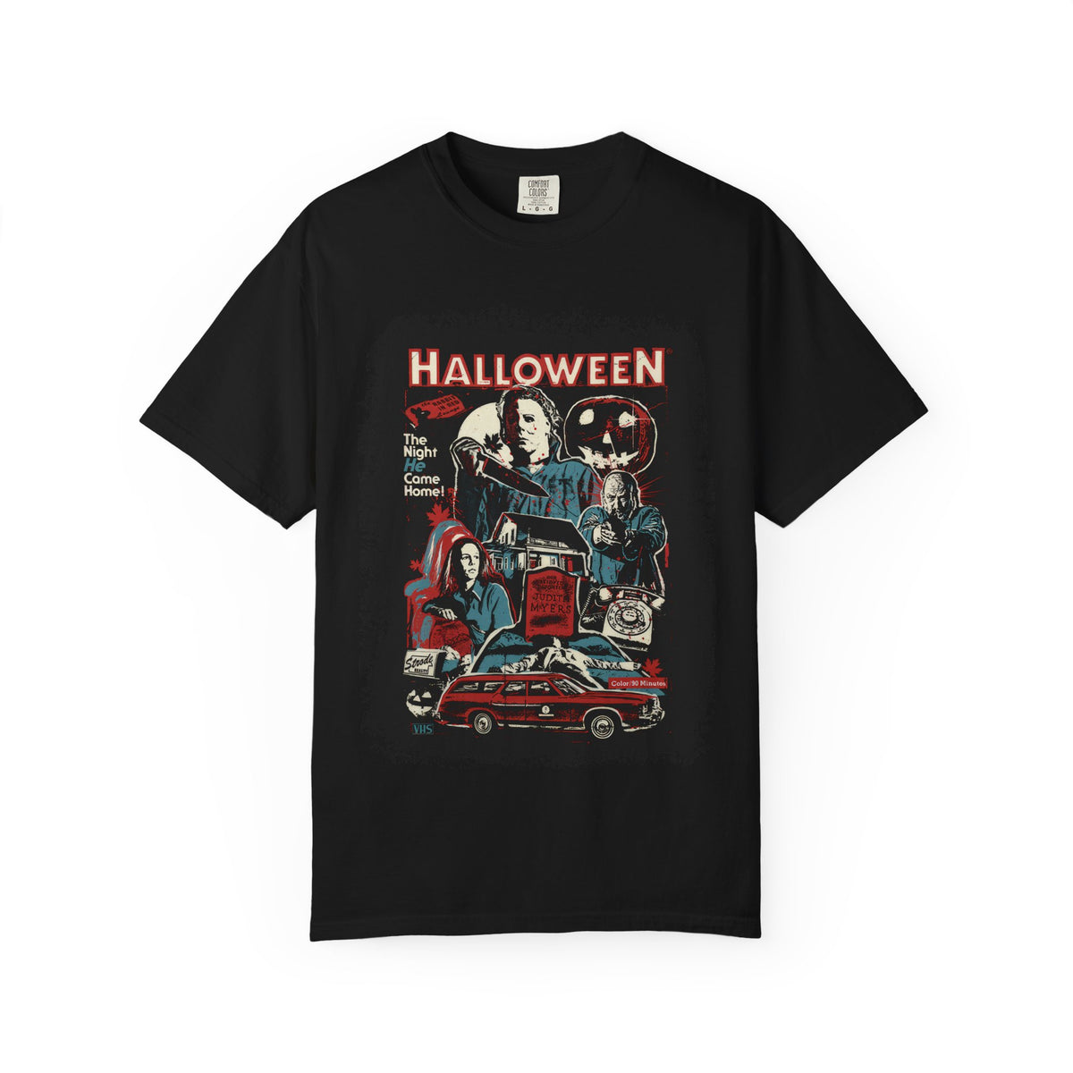 Halloween Retro Horror Movie T-Shirt — Vintage Slasher Collage Tee