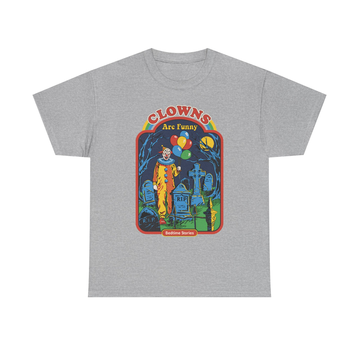 Creepy Clown Graveyard T-Shirt — "Clowns Are Funny" Halloween Tee