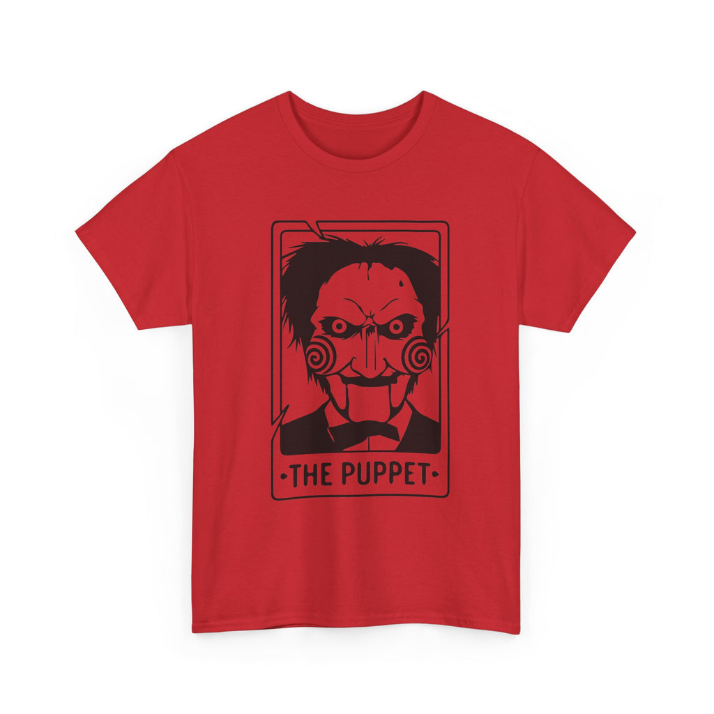 Horror Puppet Graphic Tee — "The Puppet" Vintage Creepy Mask T‑Shirt