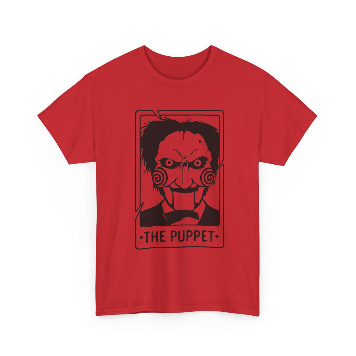 Horror Puppet Graphic Tee — "The Puppet" Vintage Creepy Mask T‑Shirt