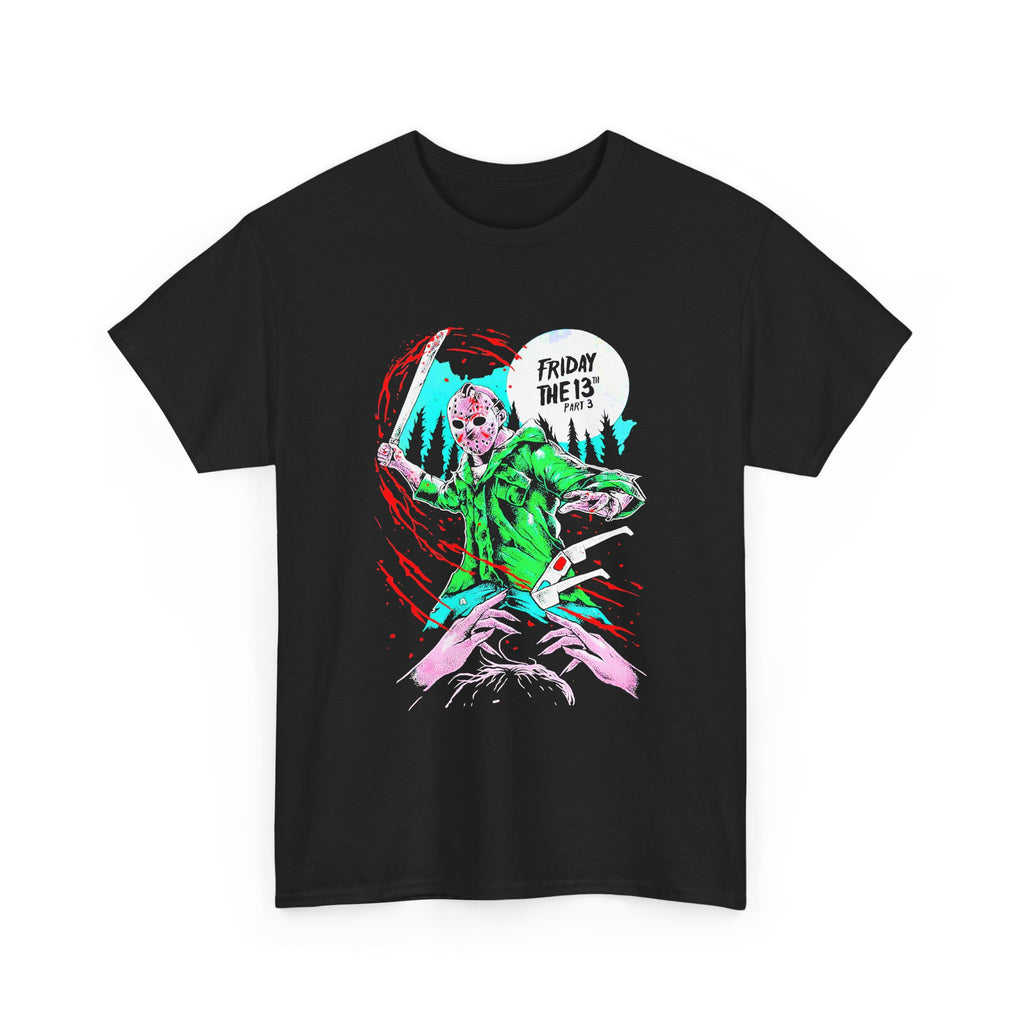 Friday the 13th Horror Tee — Neon Jason Graphic T‑Shirt