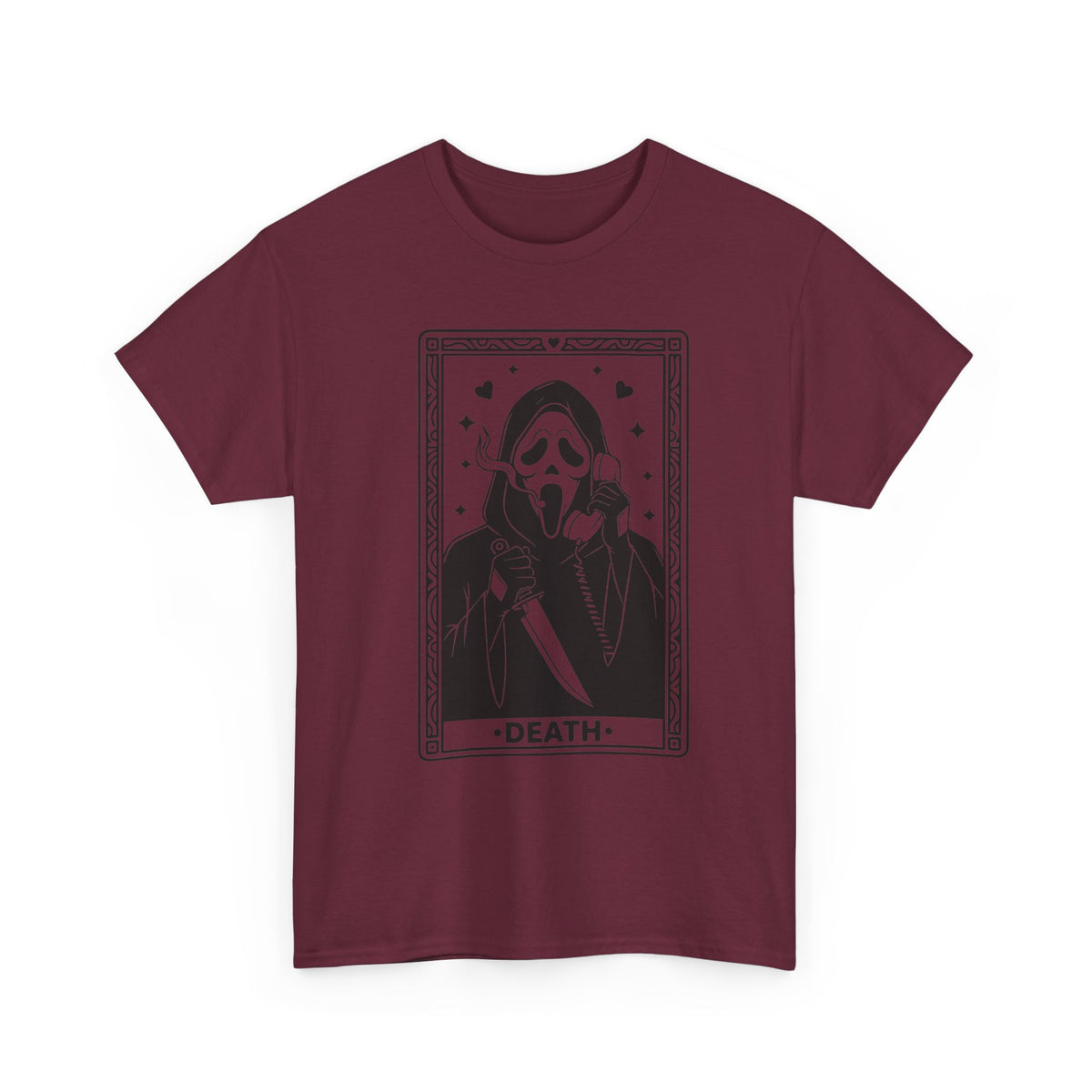 Death Tarot Card Tee — Gothic Skull Reaper Graphic T-Shirt
